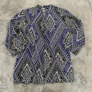 Chico's Travelers Collection Cardigan Women's size 0 SMALL Blue Vacation